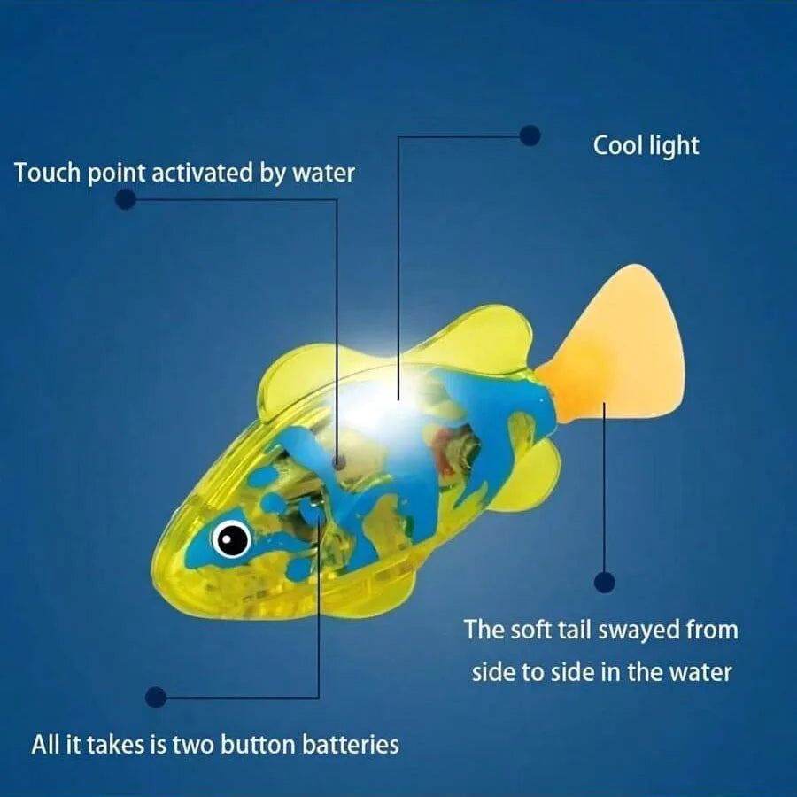Future Interactive Robotic Clownfish: LED Swimming Toy for Kids, Cats, and Home Decor
